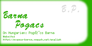 barna pogacs business card